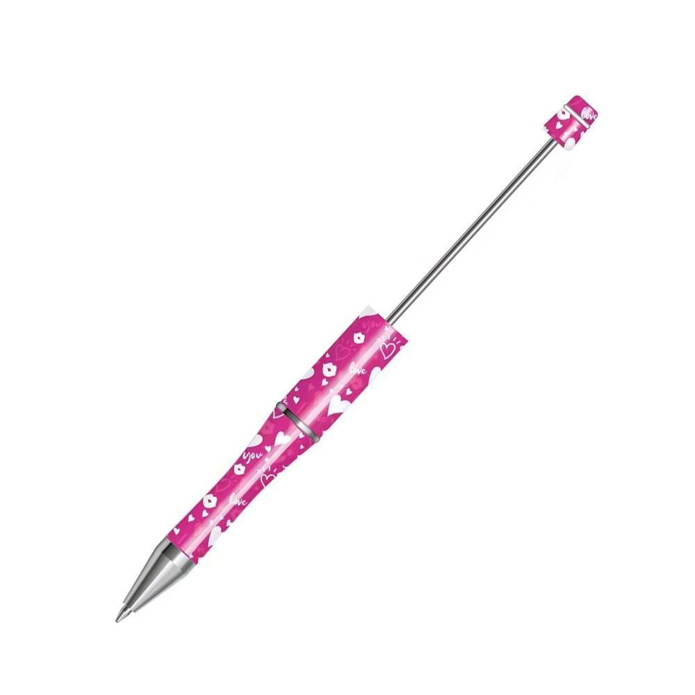 【P1】Beadable Pens Bulk Plastic Bead Ballpoint Pens for DIY 