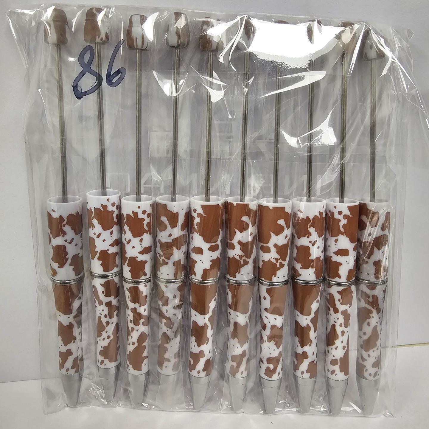 【P1】Beadable Pens Bulk Plastic Bead Ballpoint Pens for DIY 