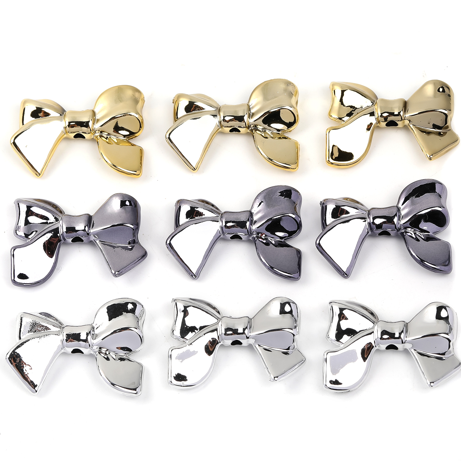 【B98】100Pcs UV plated hole bow to make diy headband -JPM