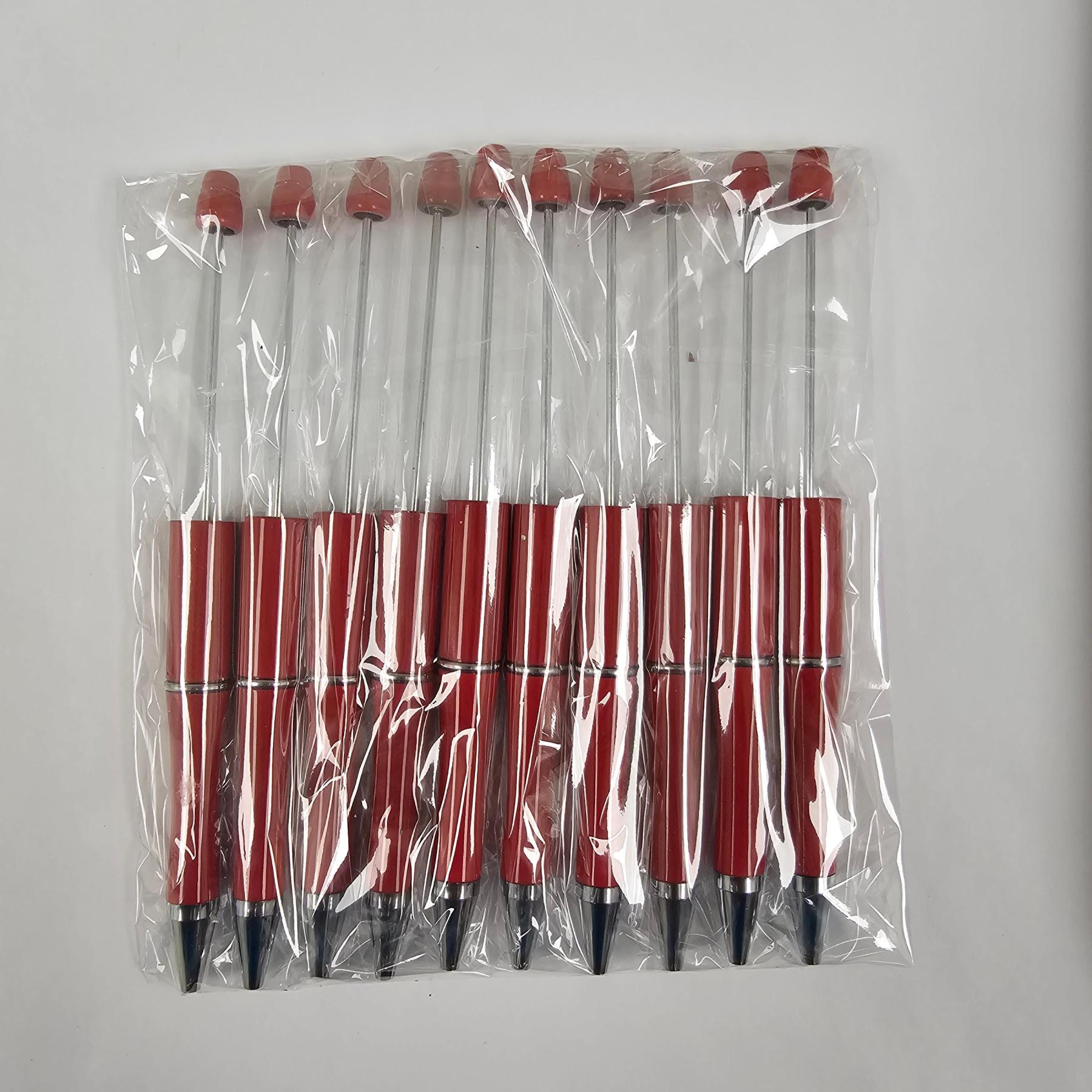 【P1】Beadable Pens Bulk Plastic Bead Ballpoint Pens for DIY 