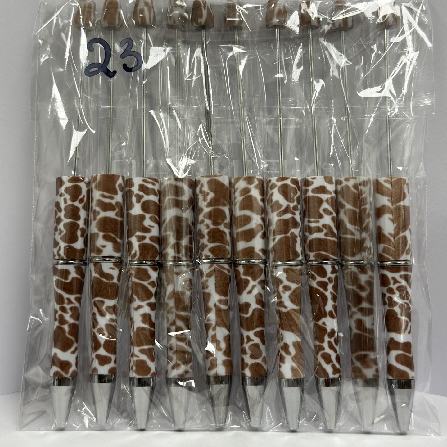 【P1】Beadable Pens Bulk Plastic Bead Ballpoint Pens for DIY 