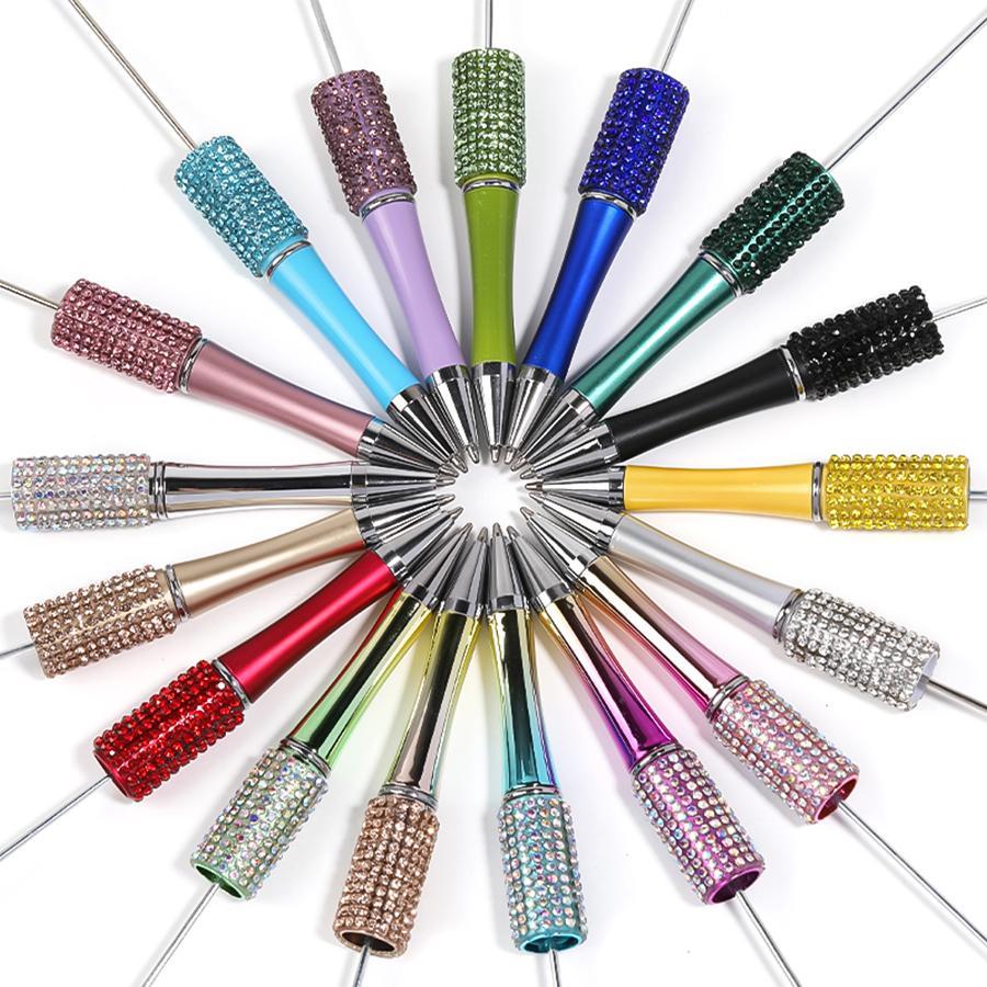 【P2] 5pcs Diamond Beaded Pens Bulk Plastic Diamond Beaded Ballpoint Pen-JPM