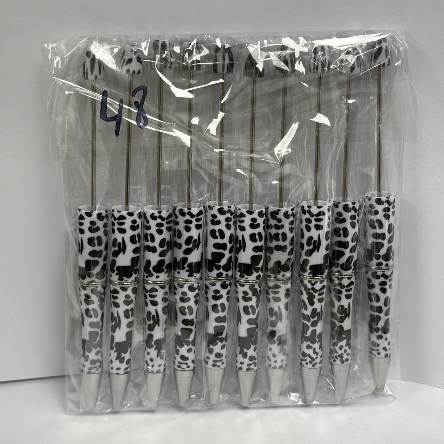 【P1】Beadable Pens Bulk Plastic Bead Ballpoint Pens for DIY 