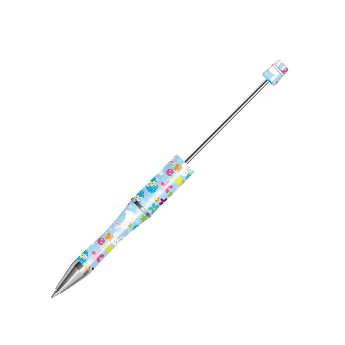 【P1】Beadable Pens Bulk Plastic Bead Ballpoint Pens for DIY 