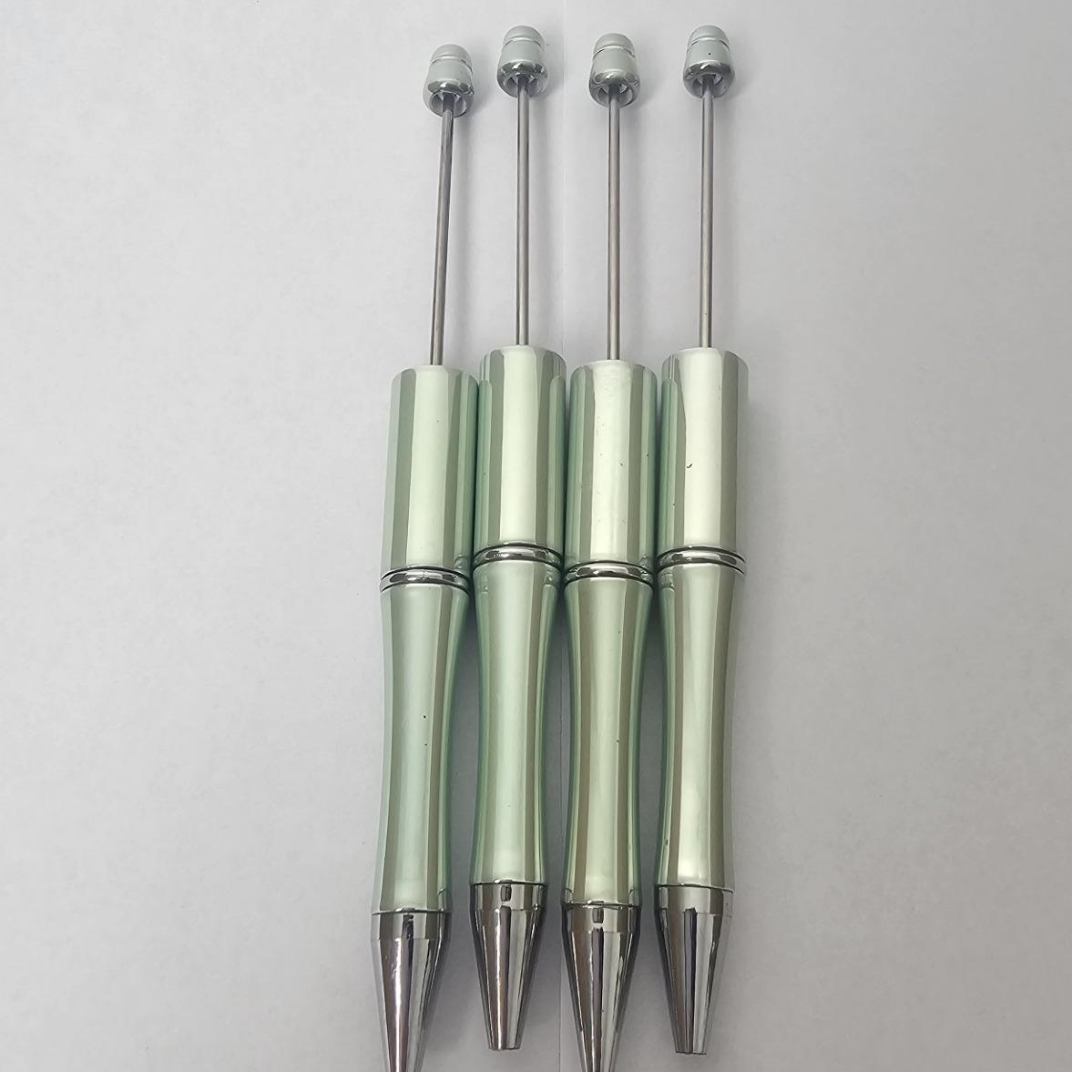 【P1】Beadable Pens Bulk Plastic Bead Ballpoint Pens for DIY 