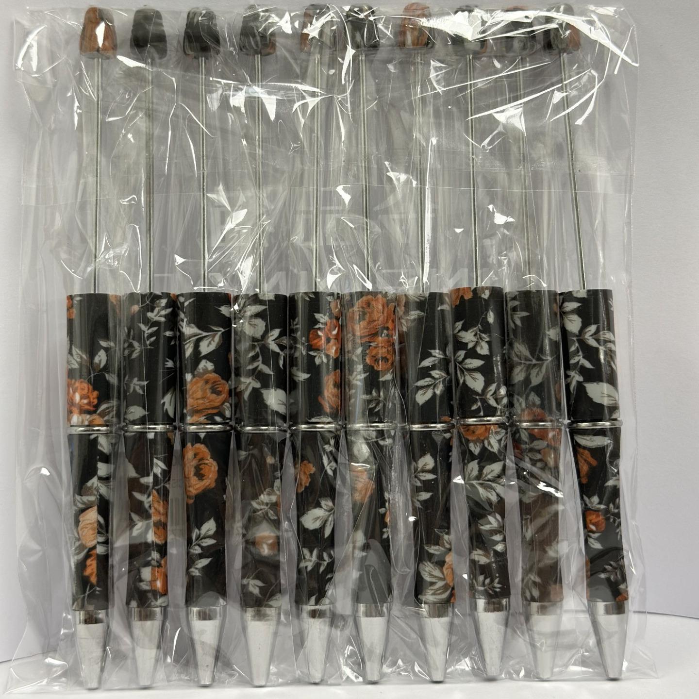 【P1】Beadable Pens Bulk Plastic Bead Ballpoint Pens for DIY 