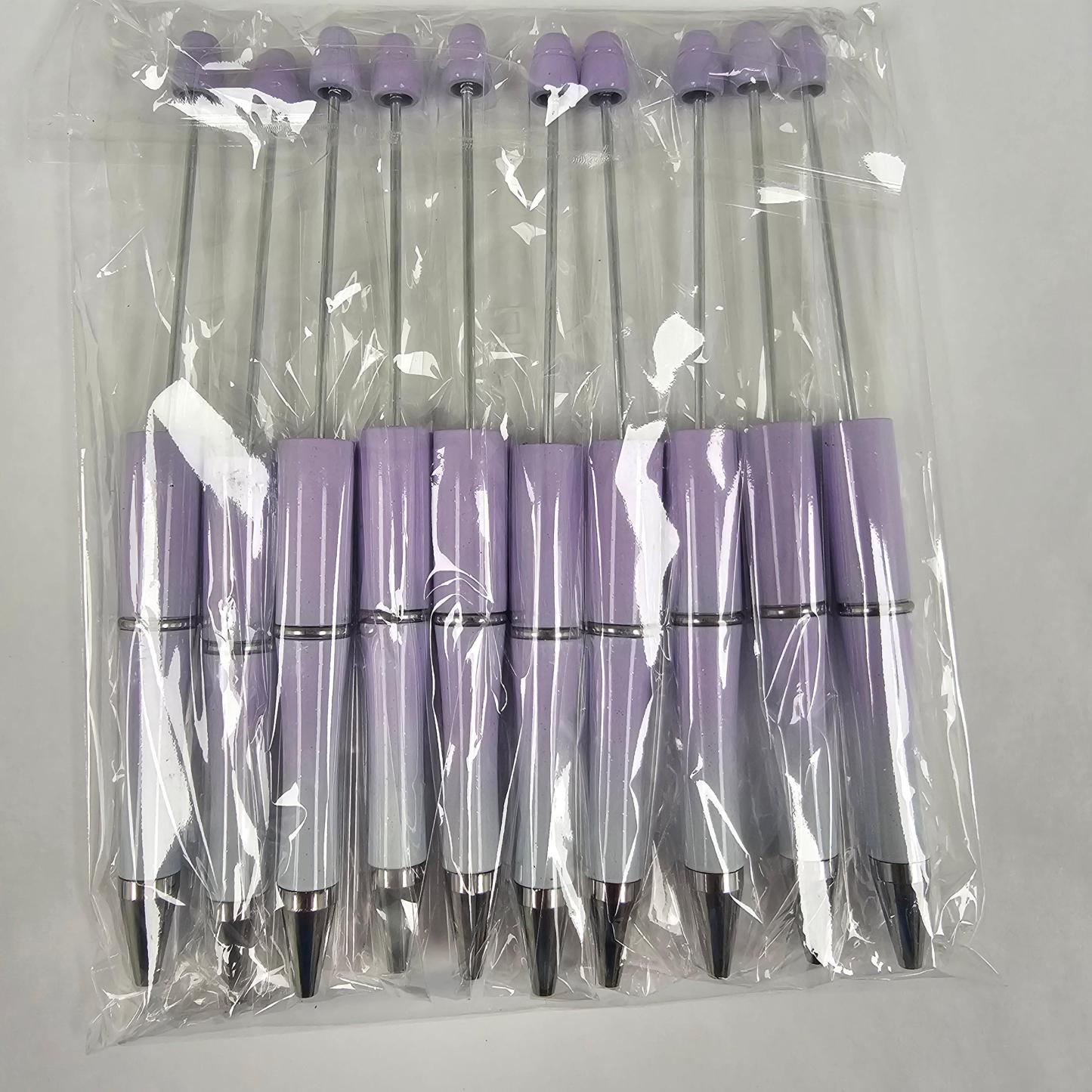 【P1】Beadable Pens Bulk Plastic Bead Ballpoint Pens for DIY 