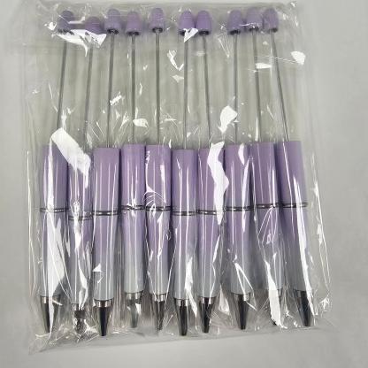 【P1】Beadable Pens Bulk Plastic Bead Ballpoint Pens for DIY 