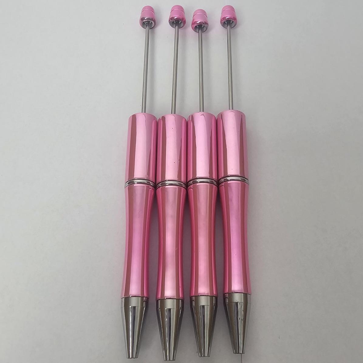 【P1】Beadable Pens Bulk Plastic Bead Ballpoint Pens for DIY 