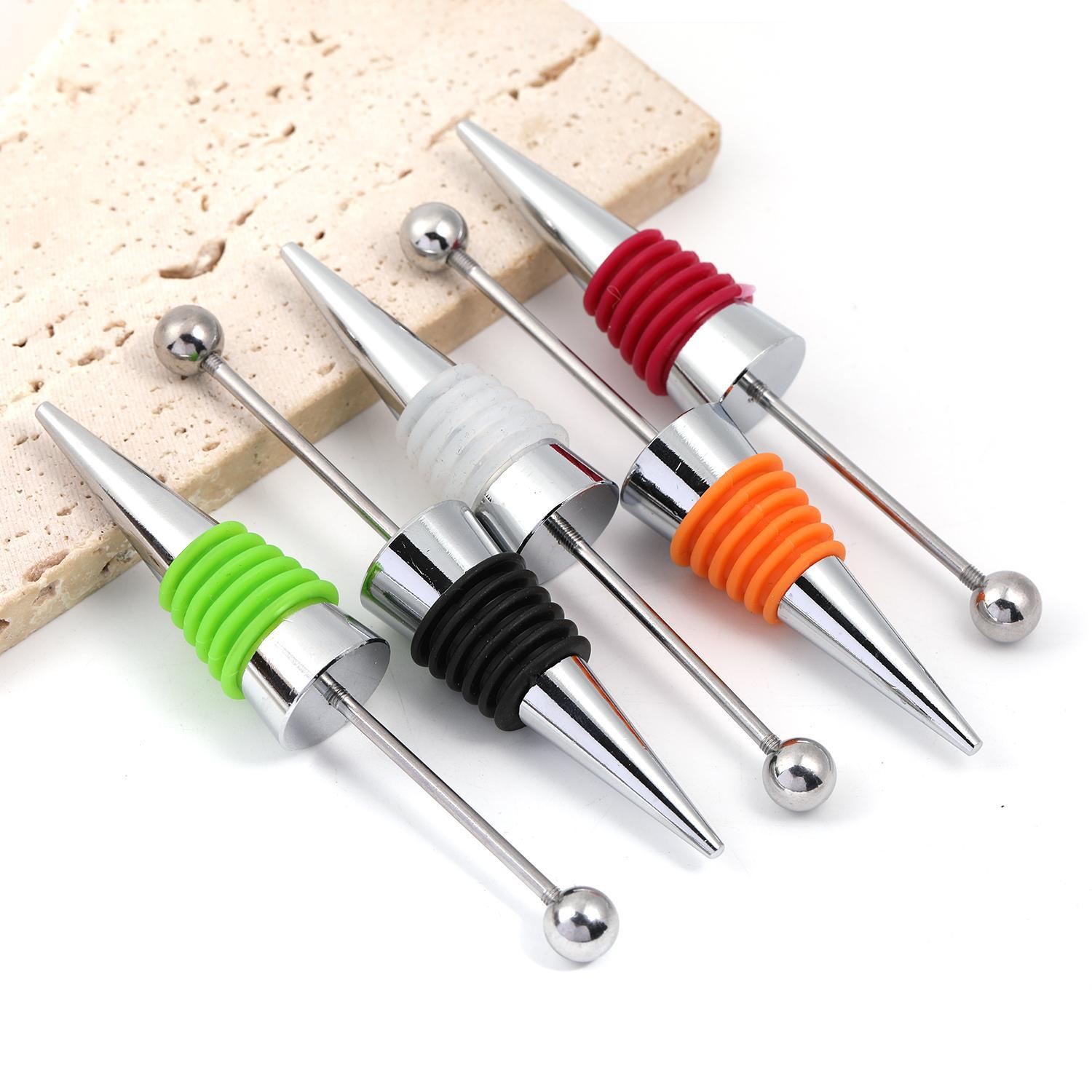 【P72】5pcs DIY beadable wine stopper with beadable wine bottle stopper silicone-JPM