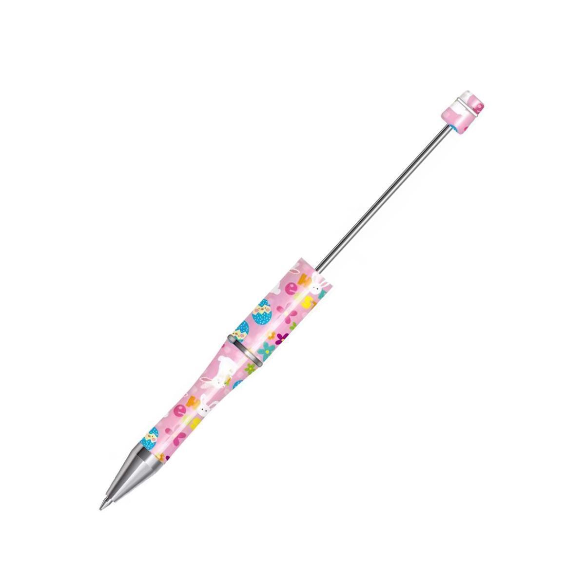 【P1】Beadable Pens Bulk Plastic Bead Ballpoint Pens for DIY 