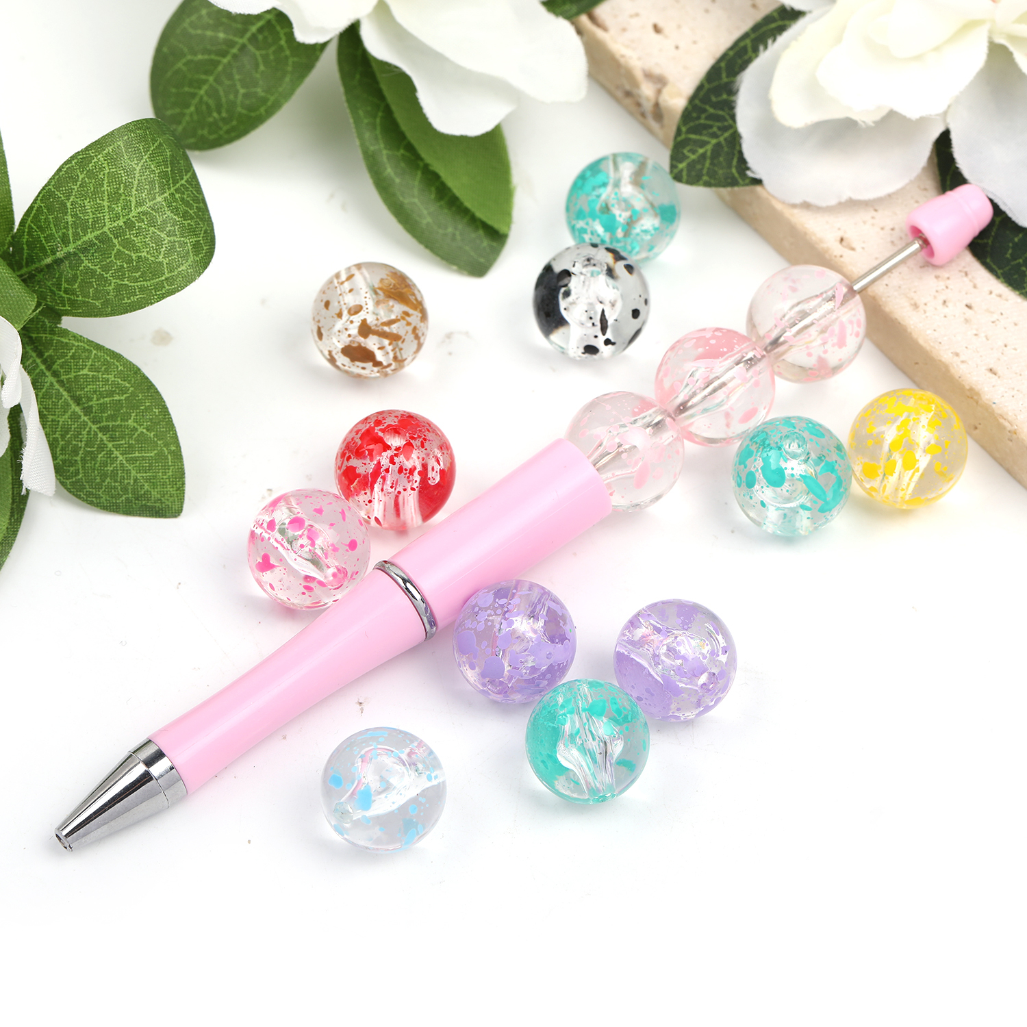 【B107】16mm 100pcs mixed-color beads-JPM