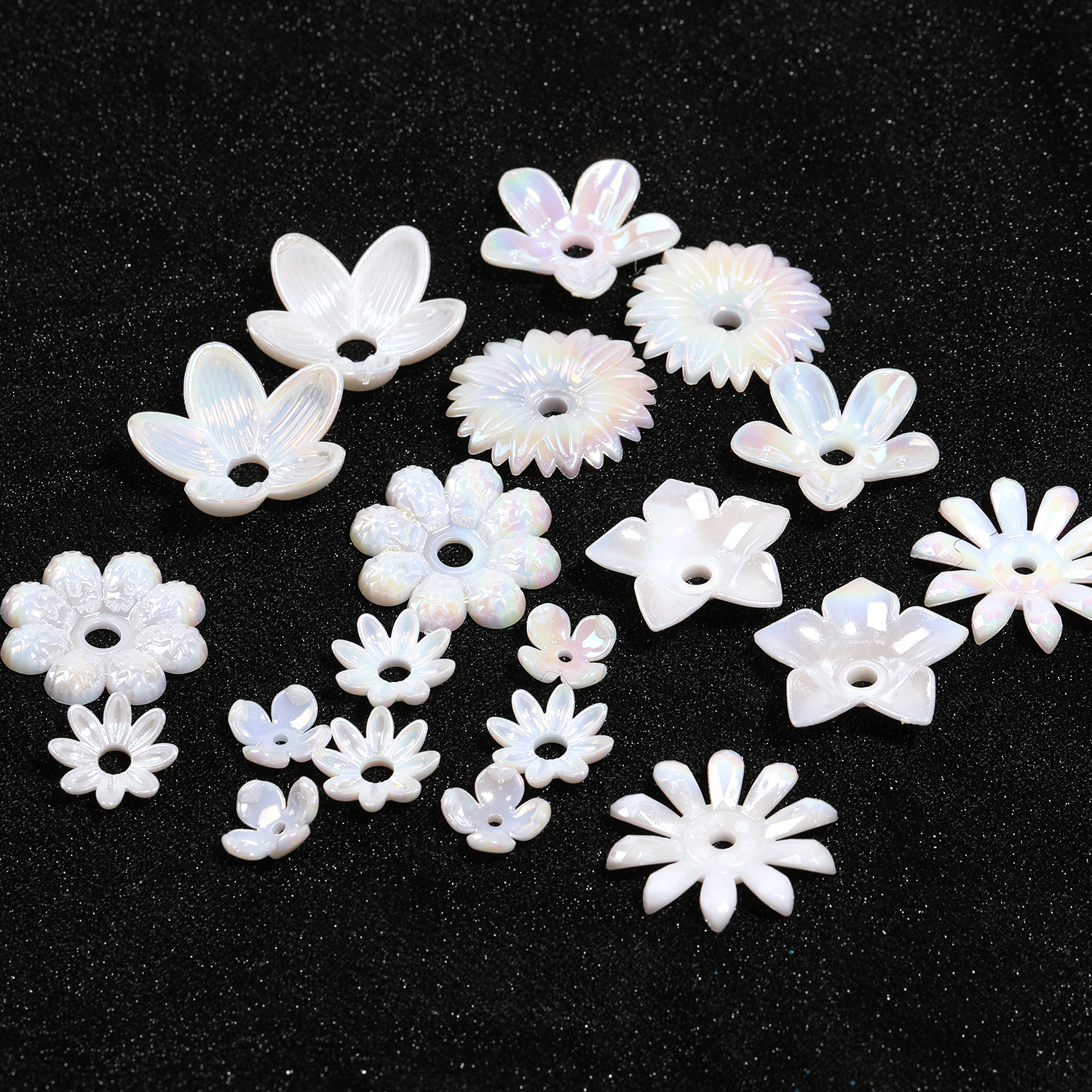 【B137】 ABS Pearl Bead Ivory Flower Beads DIY Scrapbook Handmade-JPM