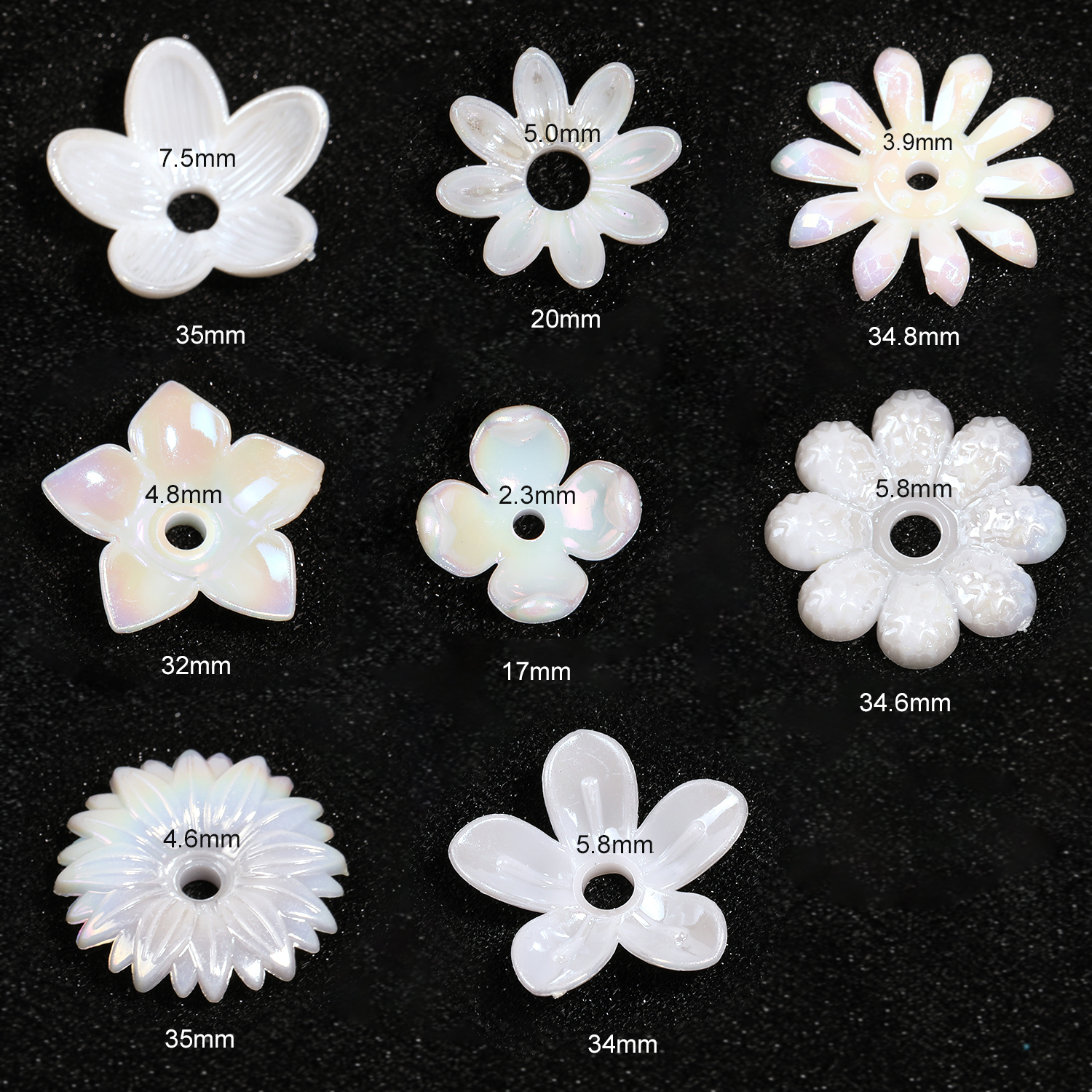 【B137】 ABS Pearl Bead Ivory Flower Beads DIY Scrapbook Handmade-JPM