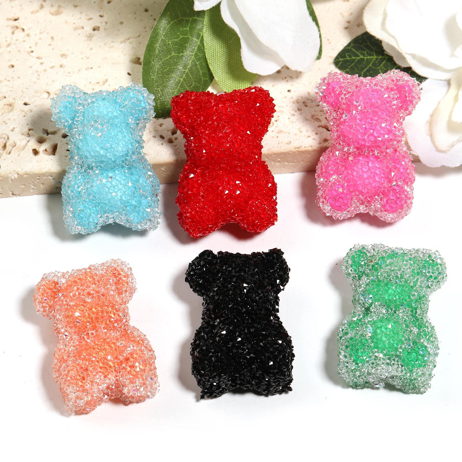 【B139】10pcs  Candy Color Bear Beads For Bracelet, Necklace, Jewelry Making Diy-JPM
