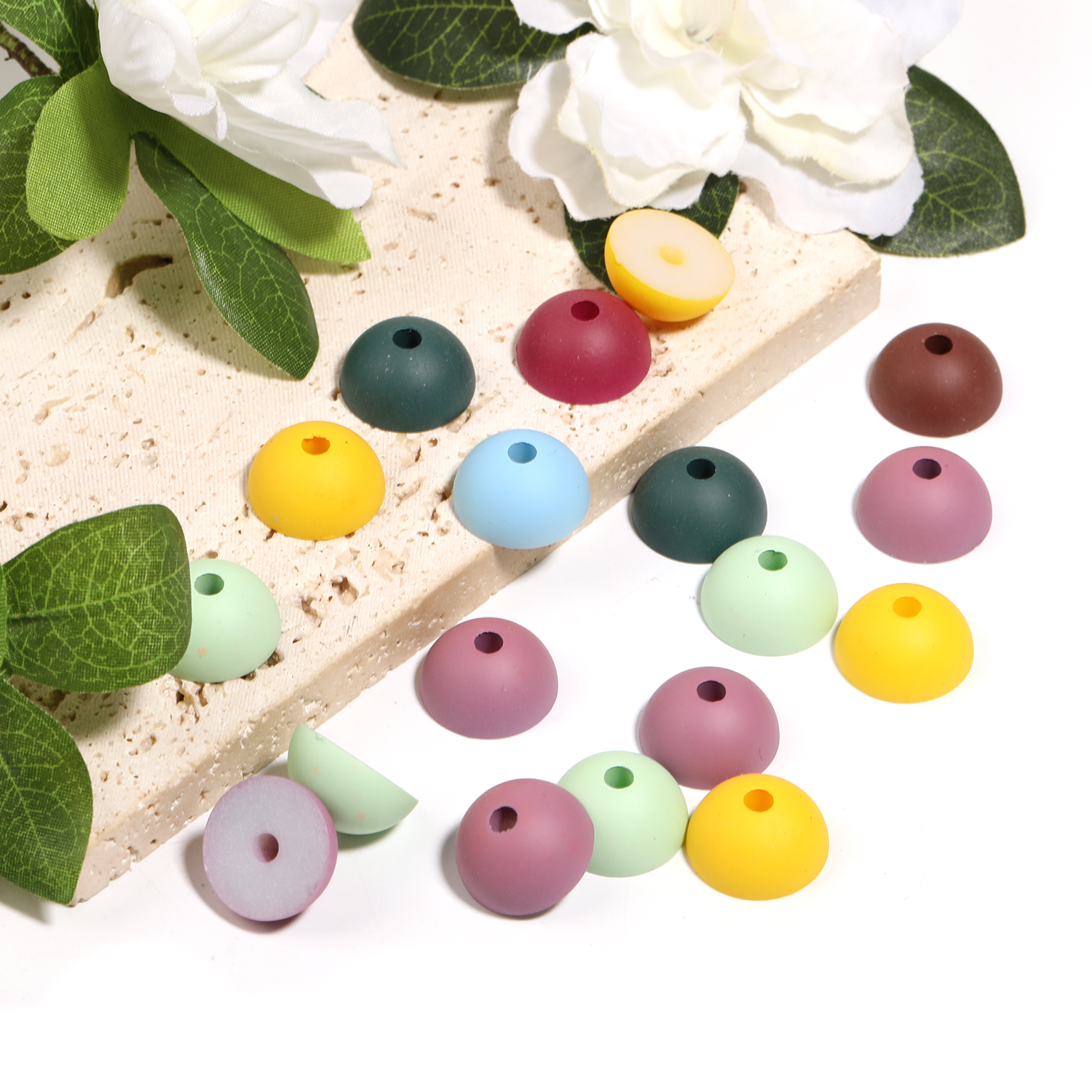 【B140】100pcs  Silicone Beads, Diy Bead Round  Beads, For Bracelet, Necklace, Jewelry Making-JPM