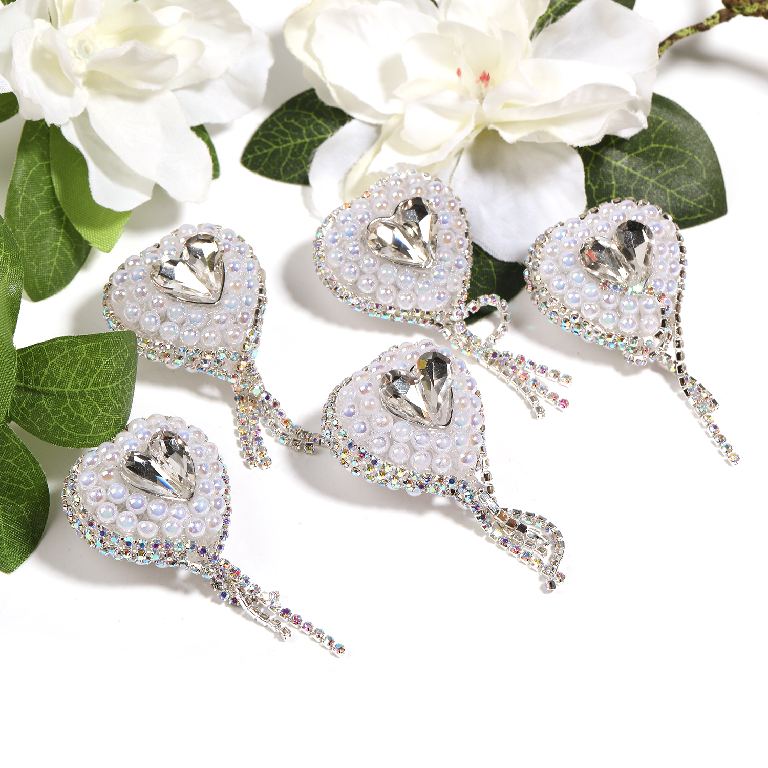 【B143】12pcs Rhinestones Diamond Love Heart -JPM