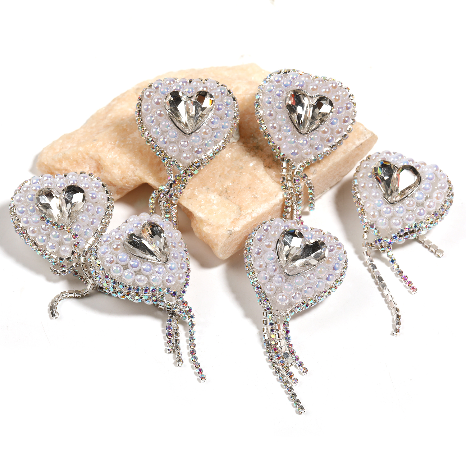 【B143】12pcs Rhinestones Diamond Love Heart -JPM