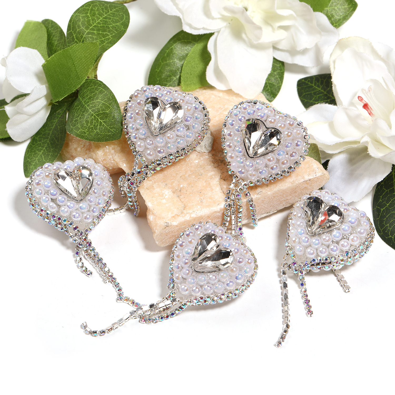 【B143】12pcs Rhinestones Diamond Love Heart -JPM