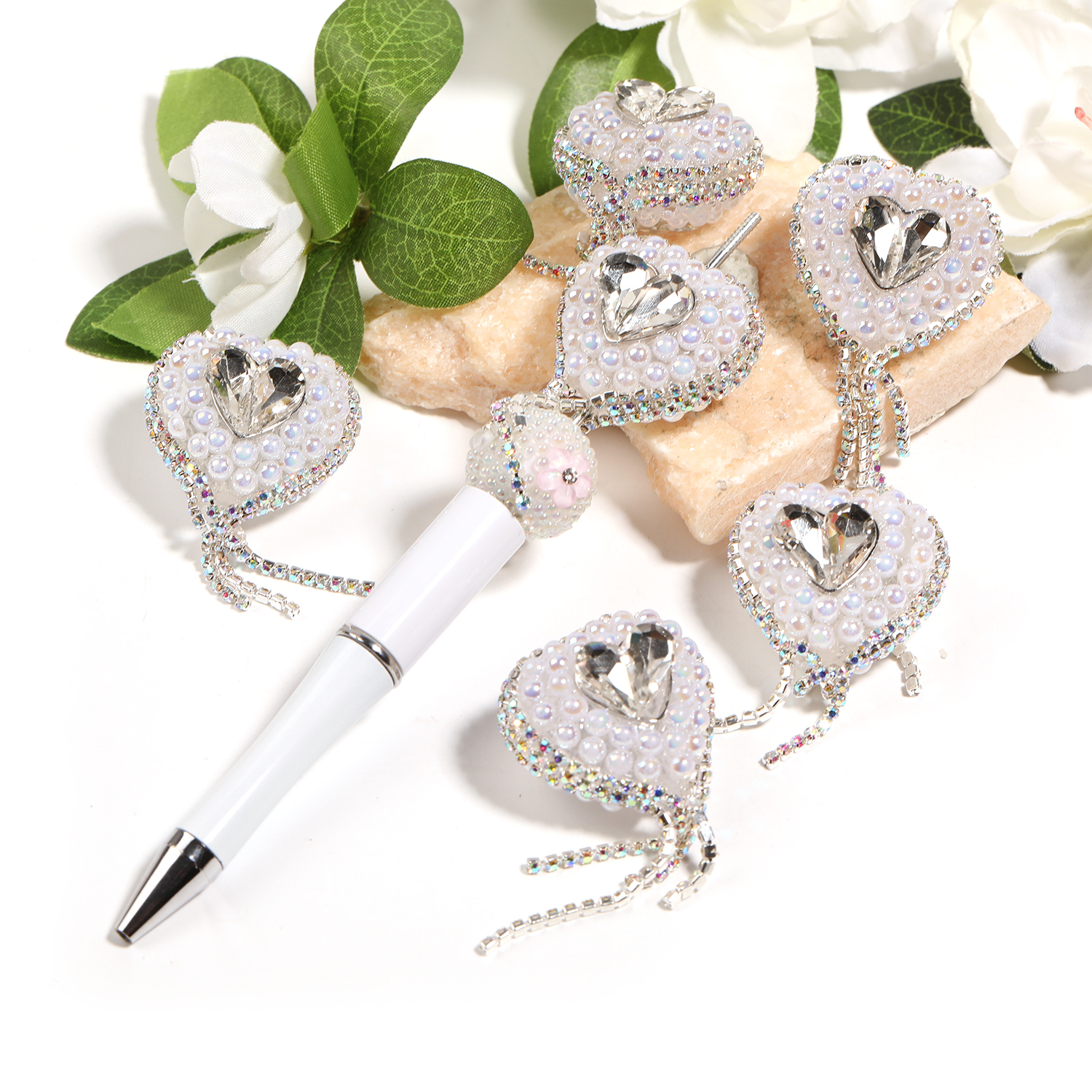 【B143】12pcs Rhinestones Diamond Love Heart -JPM