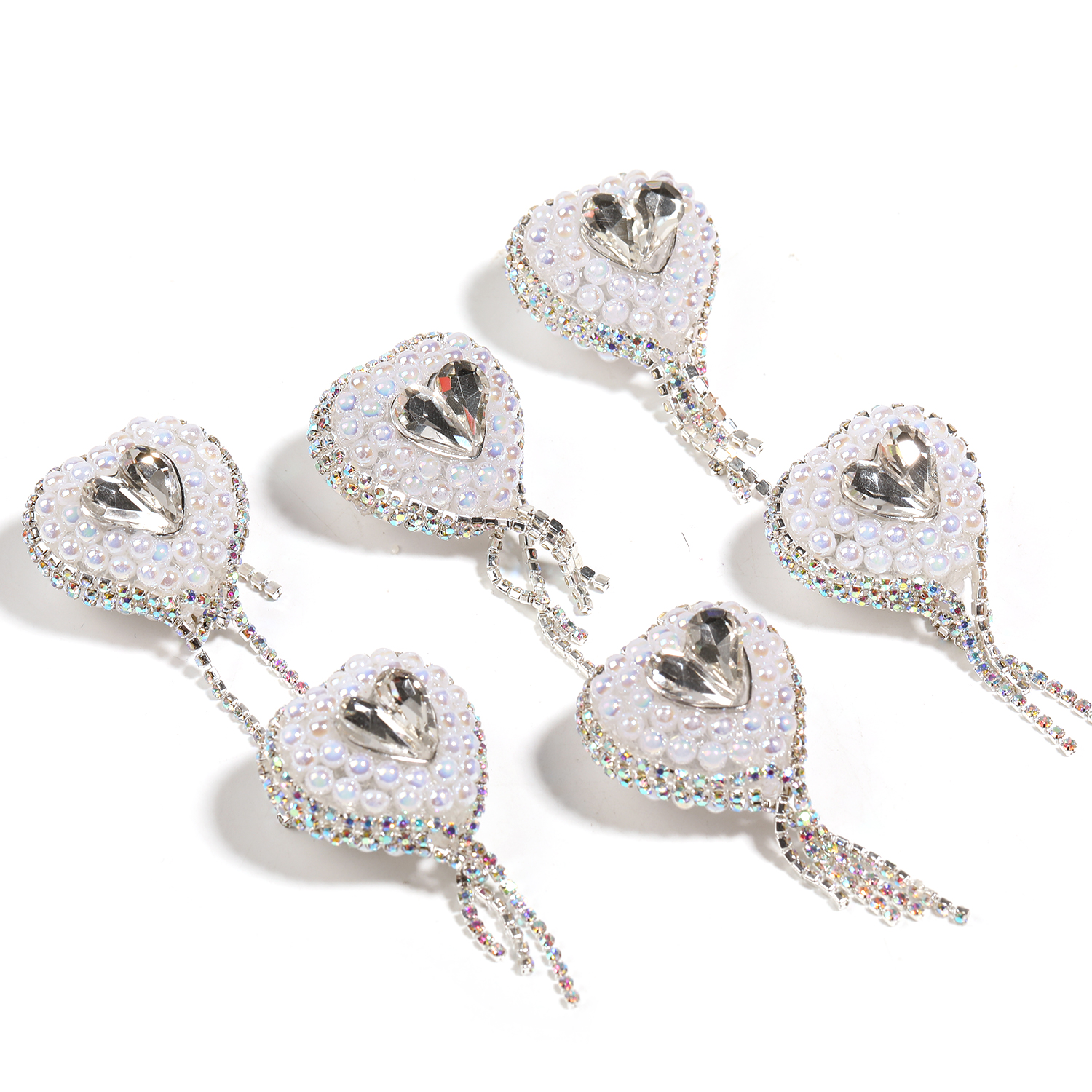 【B143】12pcs Rhinestones Diamond Love Heart -JPM