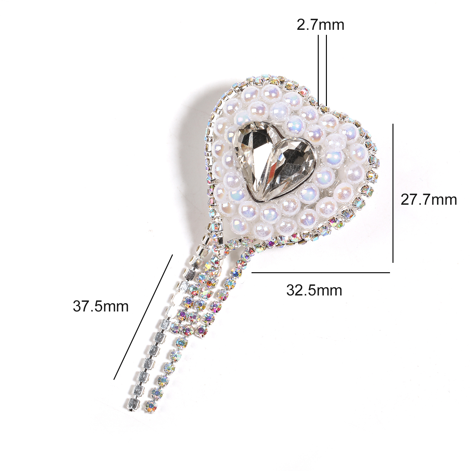 【B143】12pcs Rhinestones Diamond Love Heart -JPM