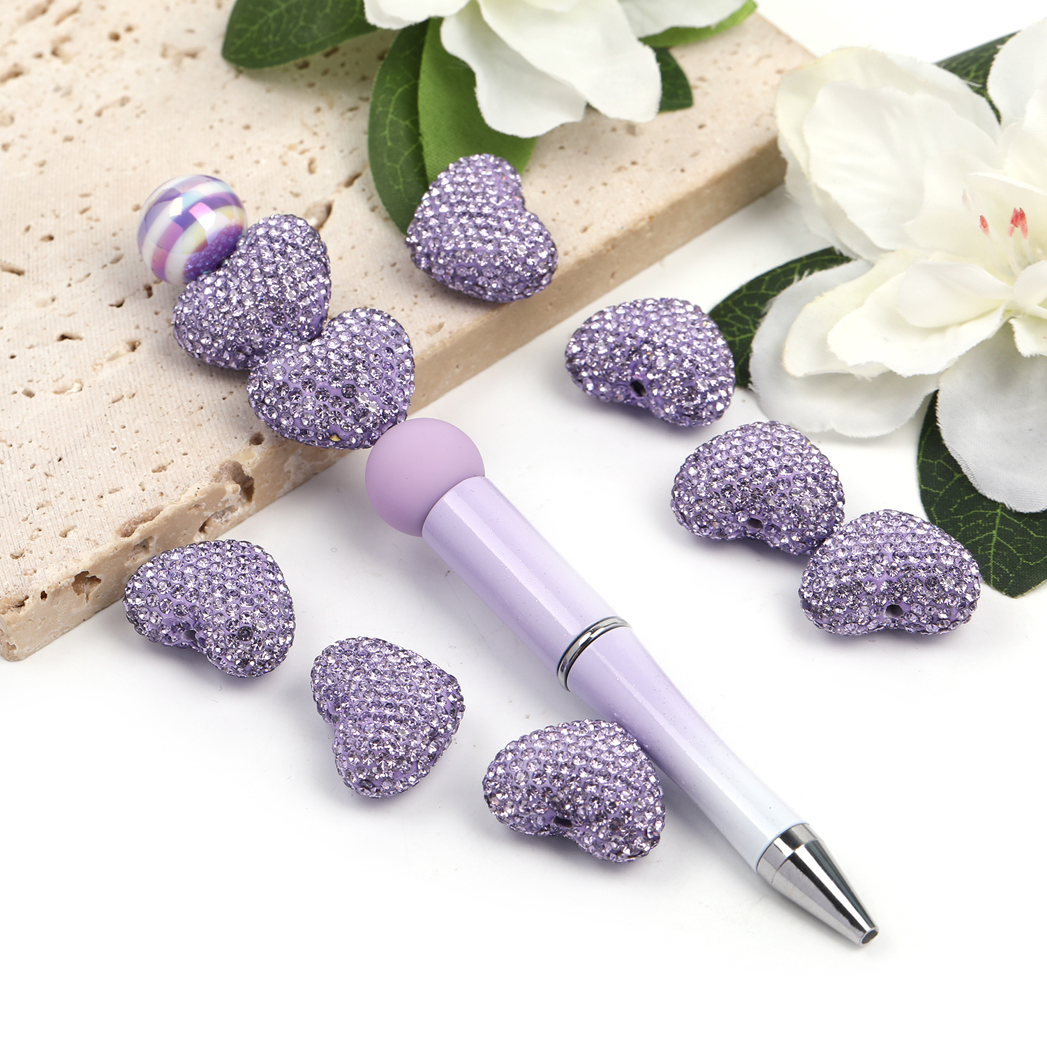 【B56】25 pcs DIY solid color 18*24mm heart shaped crystal diamond accessories-JPM