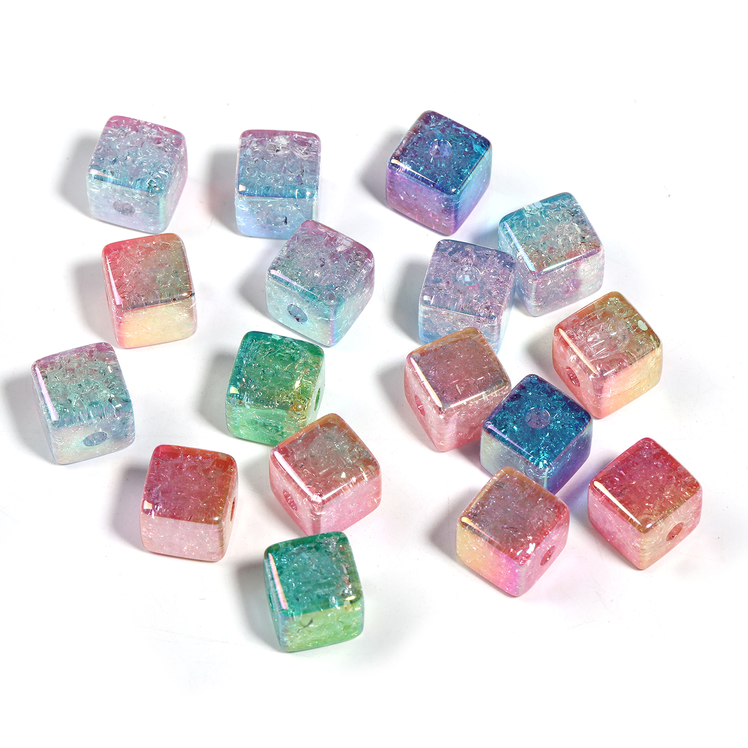 【B84】100pcs Square Beads Jewelry Making Beads Earring Pastel Beads Handmade-JPM