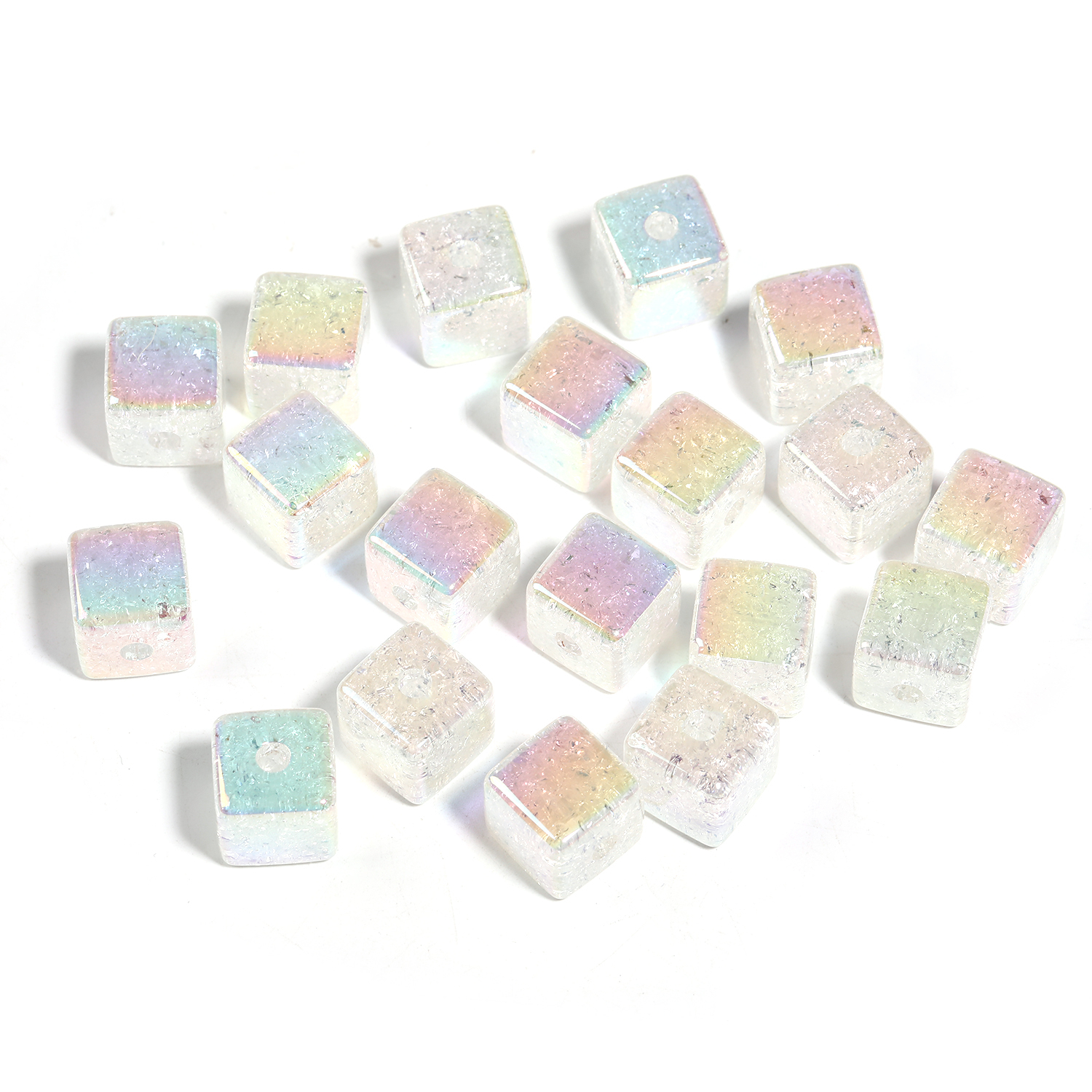 【B84】100pcs Square Beads Jewelry Making Beads Earring Pastel Beads Handmade-JPM
