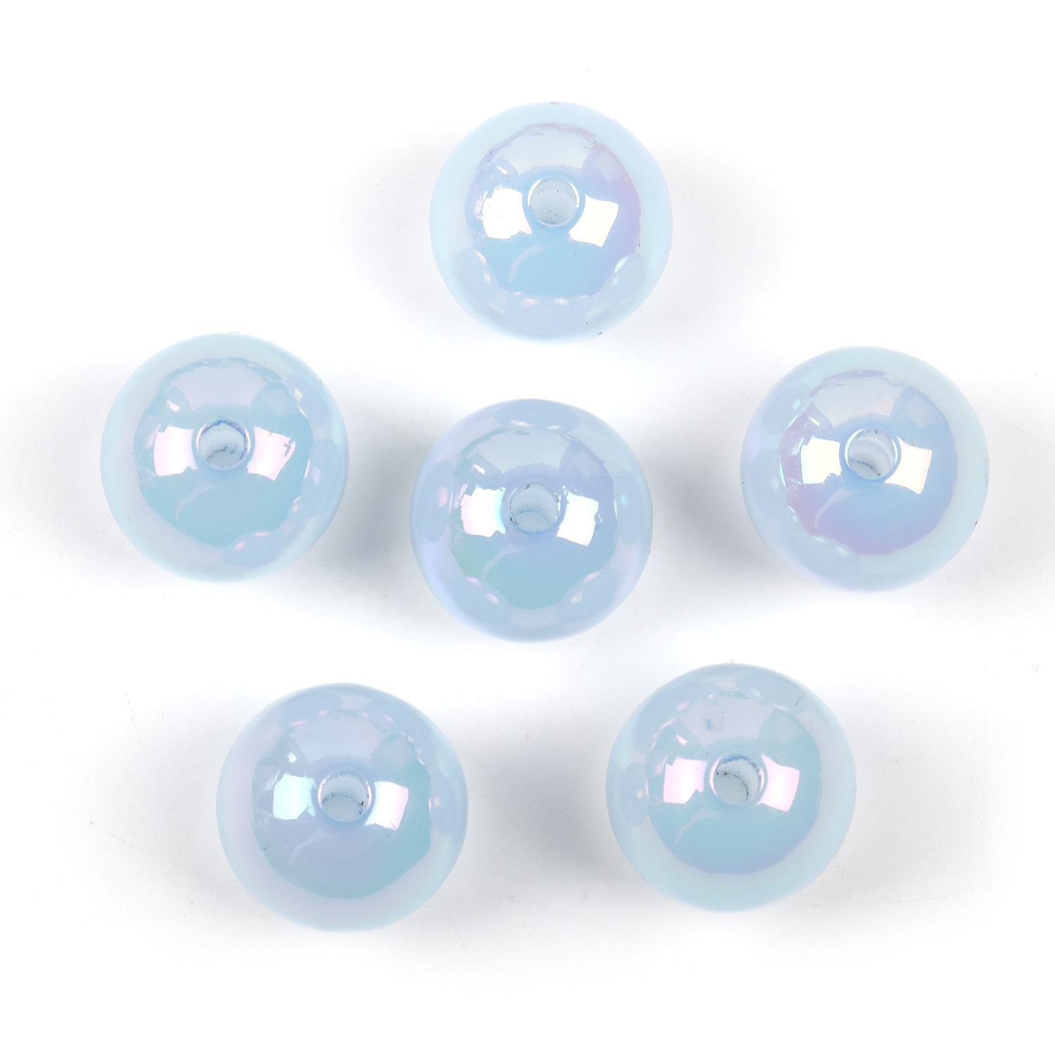 【B50】100pcs 16mm jelly uv colorful diy straight hole bracelet beaded multi-color-JPM