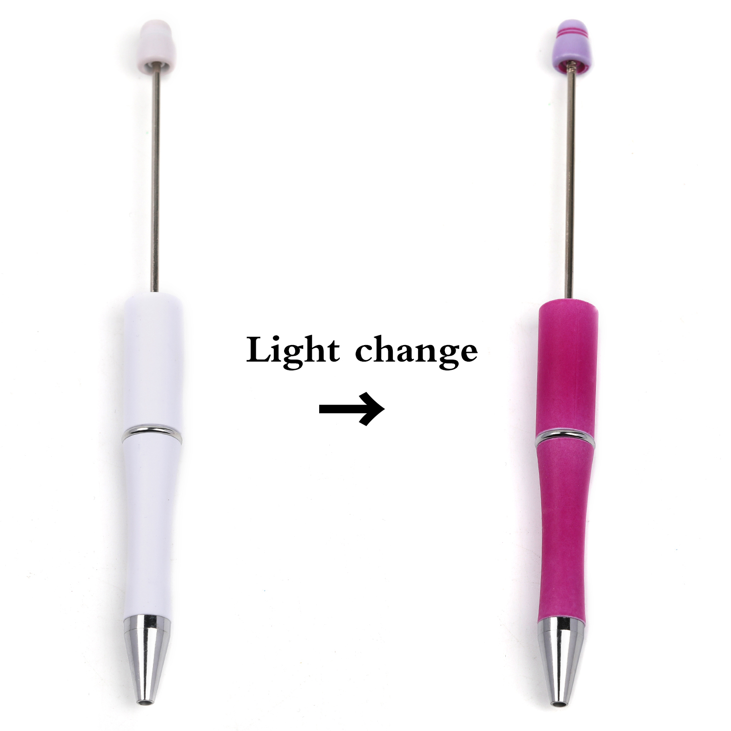 【P79】5Pcs diy color changing bead pen creative plastic ballpoint pen-JPM