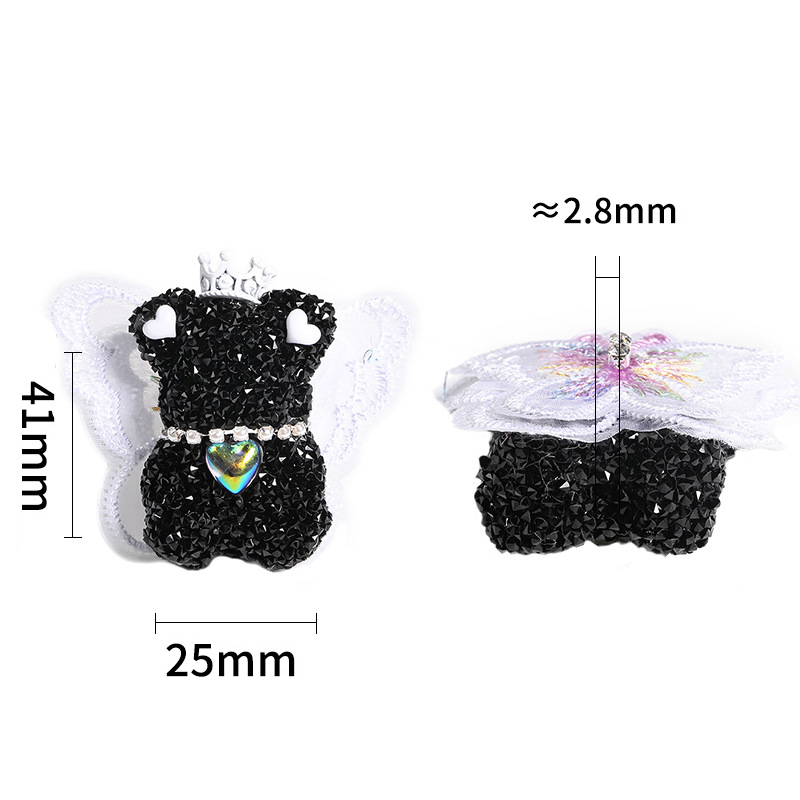 【B74】10pcs DIY beaded accessories wings bear sugar beads full diamond beads mobile phone chain jewelry accessories-JPM