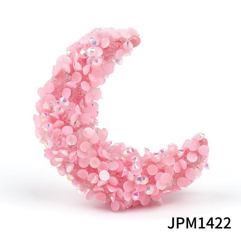 【B133】10pcs Colorful Big Moon Resin Rhinestone Beads