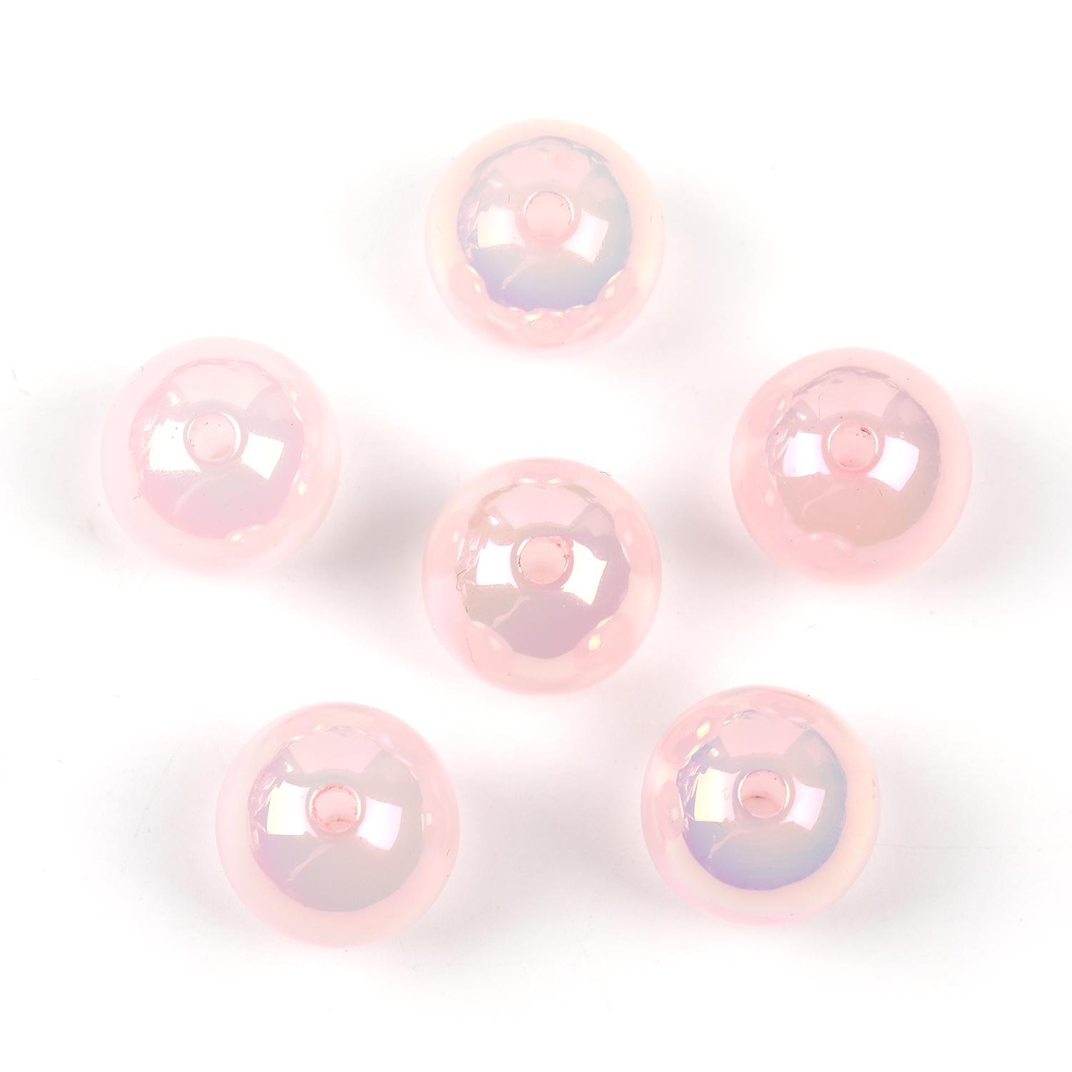 【B50】100pcs 16mm jelly uv colorful diy straight hole bracelet beaded multi-color-JPM