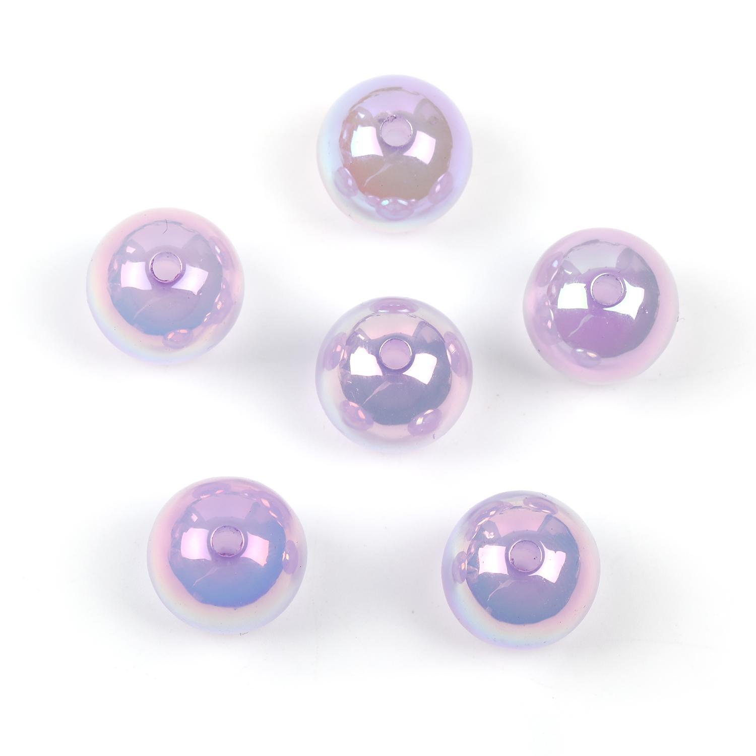 【B50】100pcs 16mm jelly uv colorful diy straight hole bracelet beaded multi-color-JPM