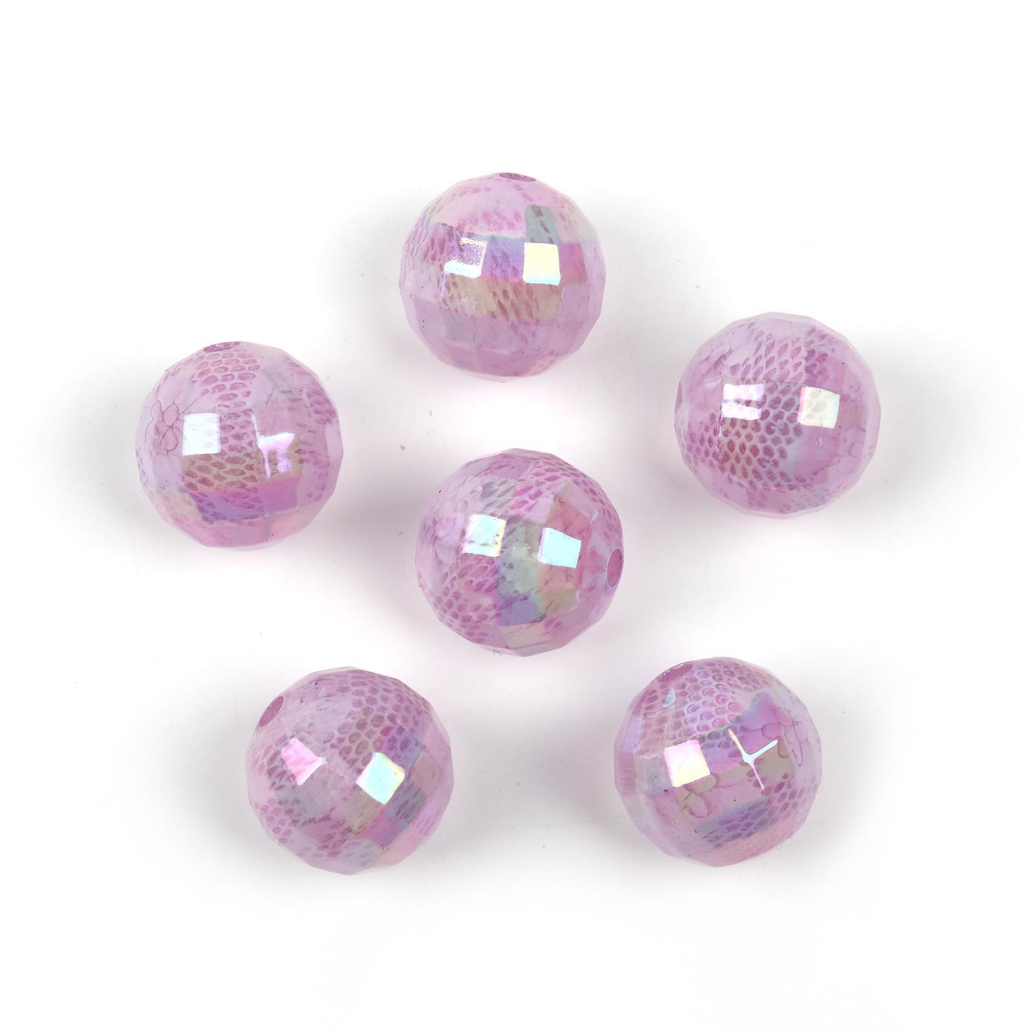 【B30】 100pcs 16mm lace printed beads round beads diy handmade-JPM