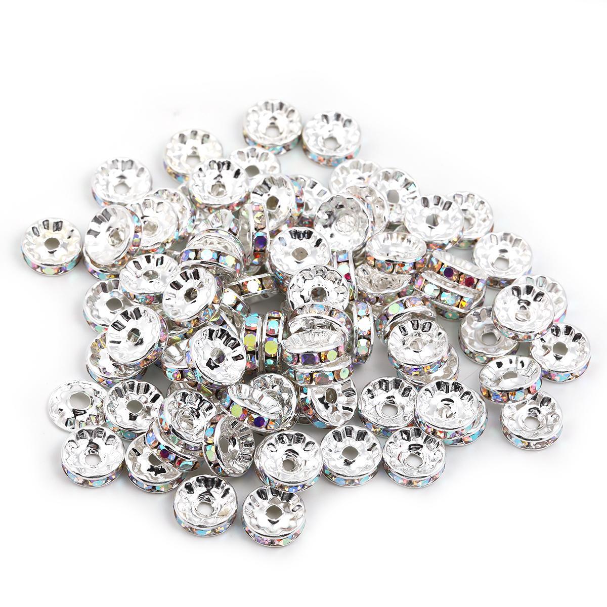 【B8】500pcs Rhinestone Spacer Beads for Jewelry Making, Rondelle Crystal -JPM