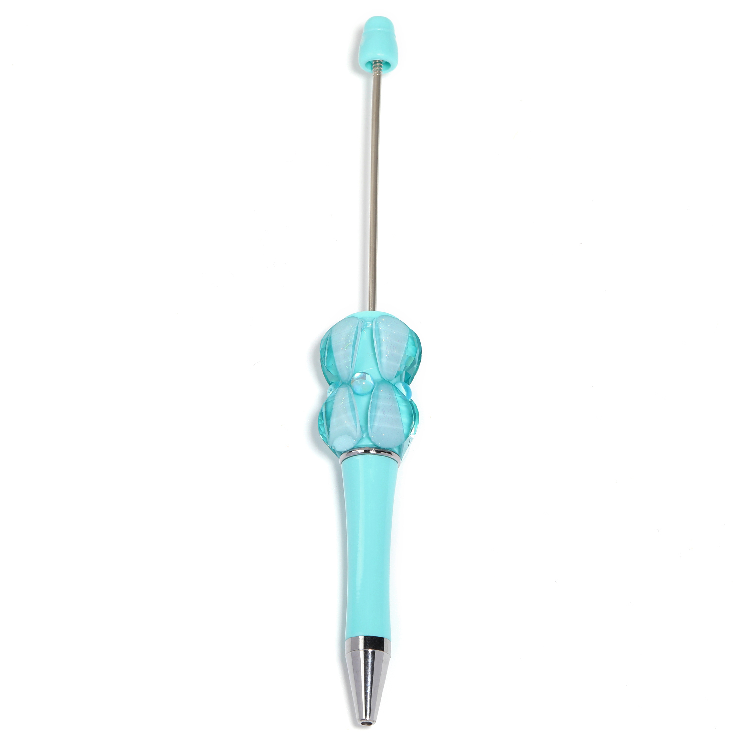 【P175】5pcs  Bead Ballpoint Pen petal shape Beadable Pen -JPM