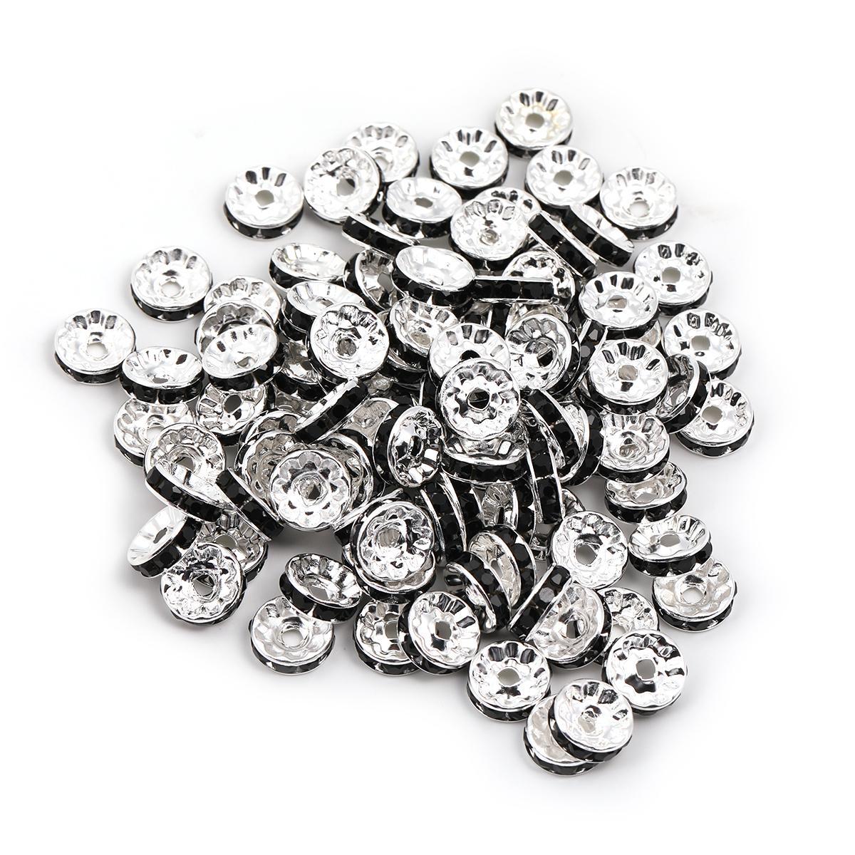 【B8】500pcs Rhinestone Spacer Beads for Jewelry Making, Rondelle Crystal -JPM
