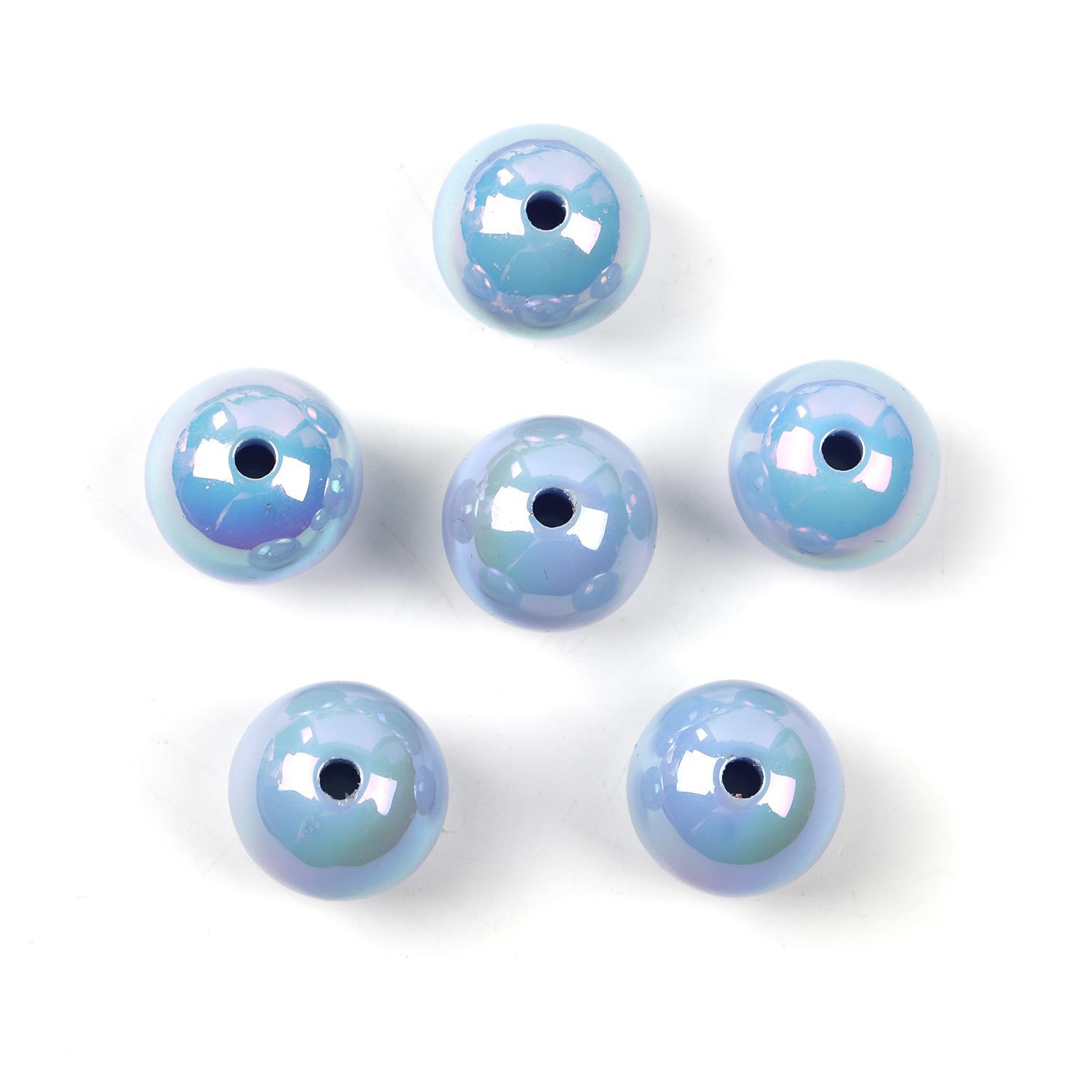 【B51】  100pcs beads 16mmUV plated straight hole diy -JPM