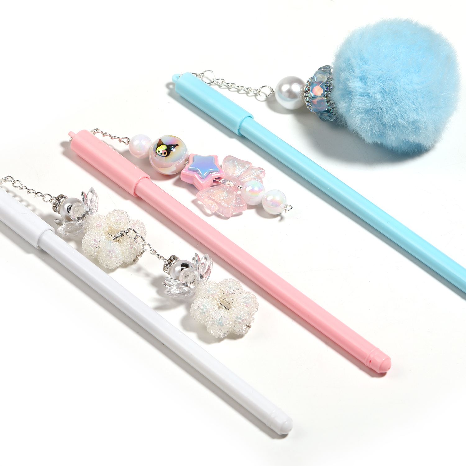 【P116】10pcs The straight pen body can be hung with a pen, candy color gel pen, jelly color signature pen, black solid color pen body-JPM