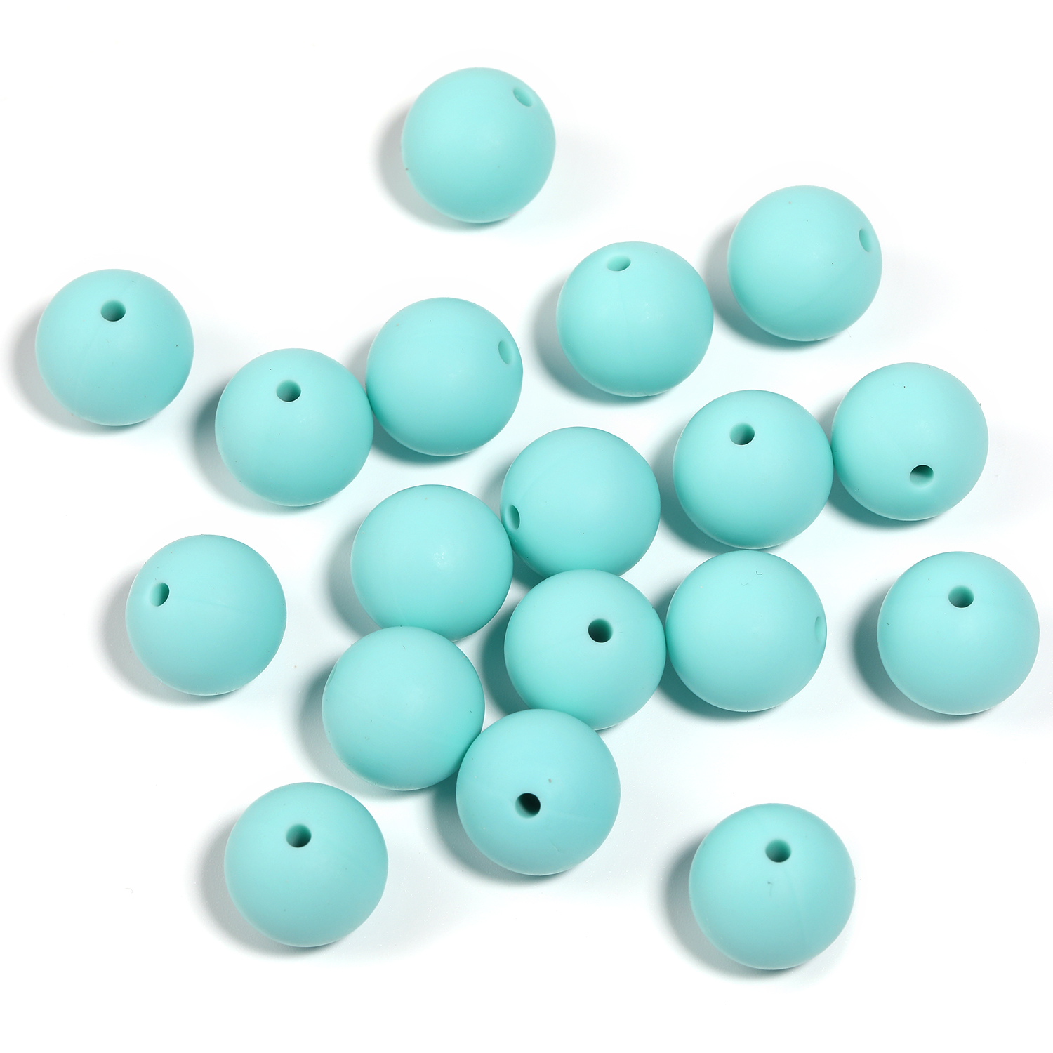 【B170】50pcs  Eco-Friendly Silicone Beads, Round, Mixed Color-JPM