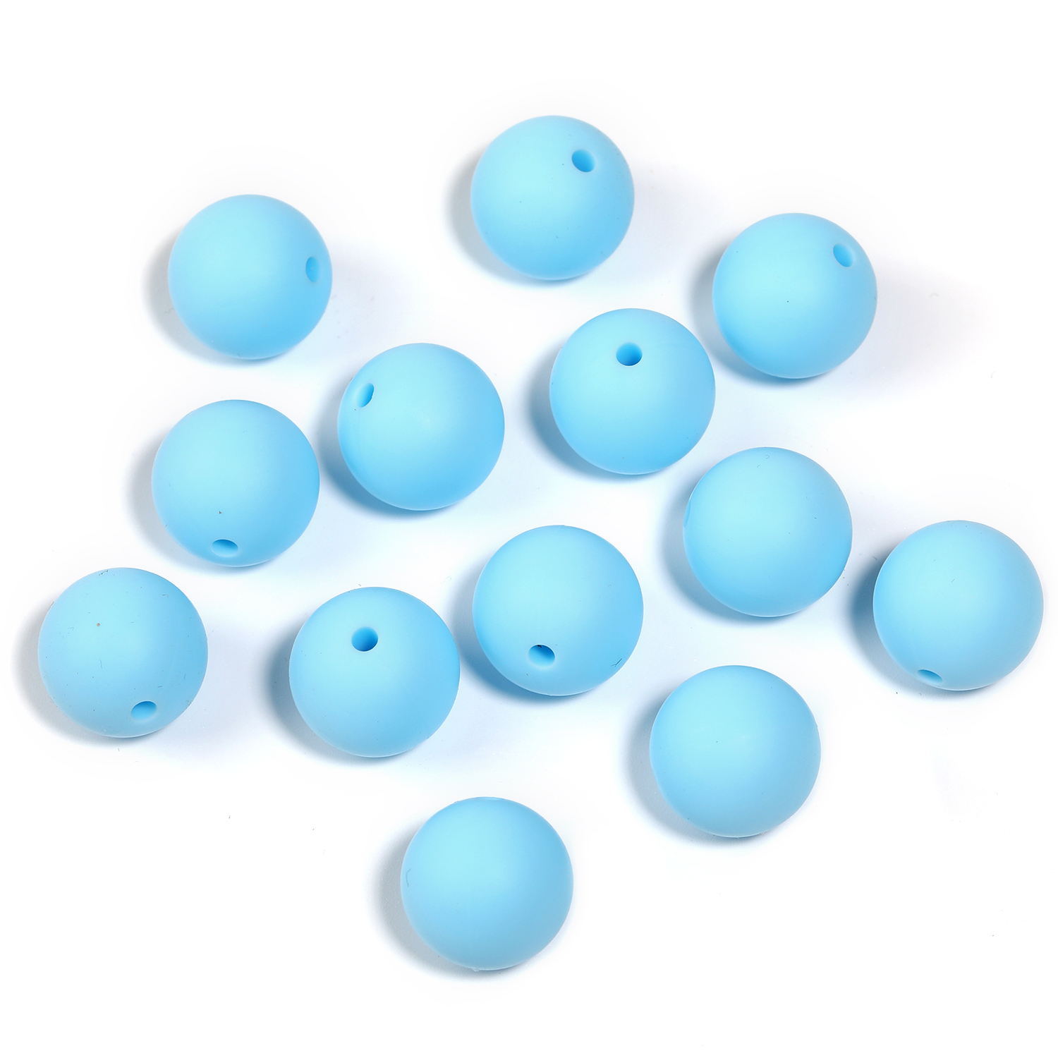 【B170】50pcs  Eco-Friendly Silicone Beads, Round, Mixed Color-JPM