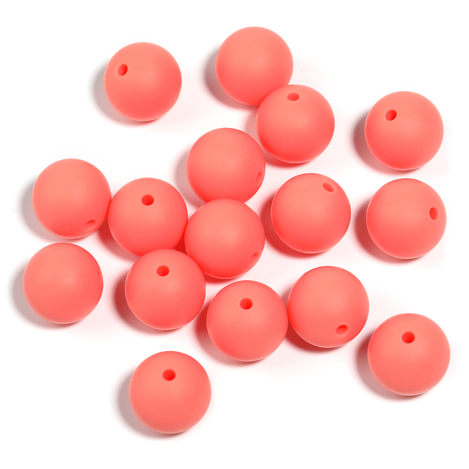 【B170】50pcs  Eco-Friendly Silicone Beads, Round, Mixed Color-JPM