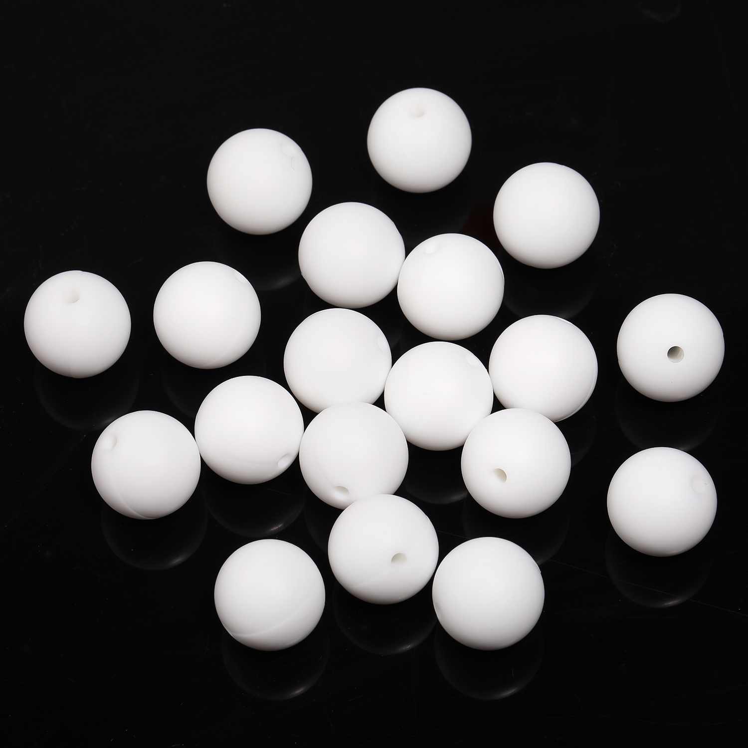 【B170】50pcs  Eco-Friendly Silicone Beads, Round, Mixed Color-JPM