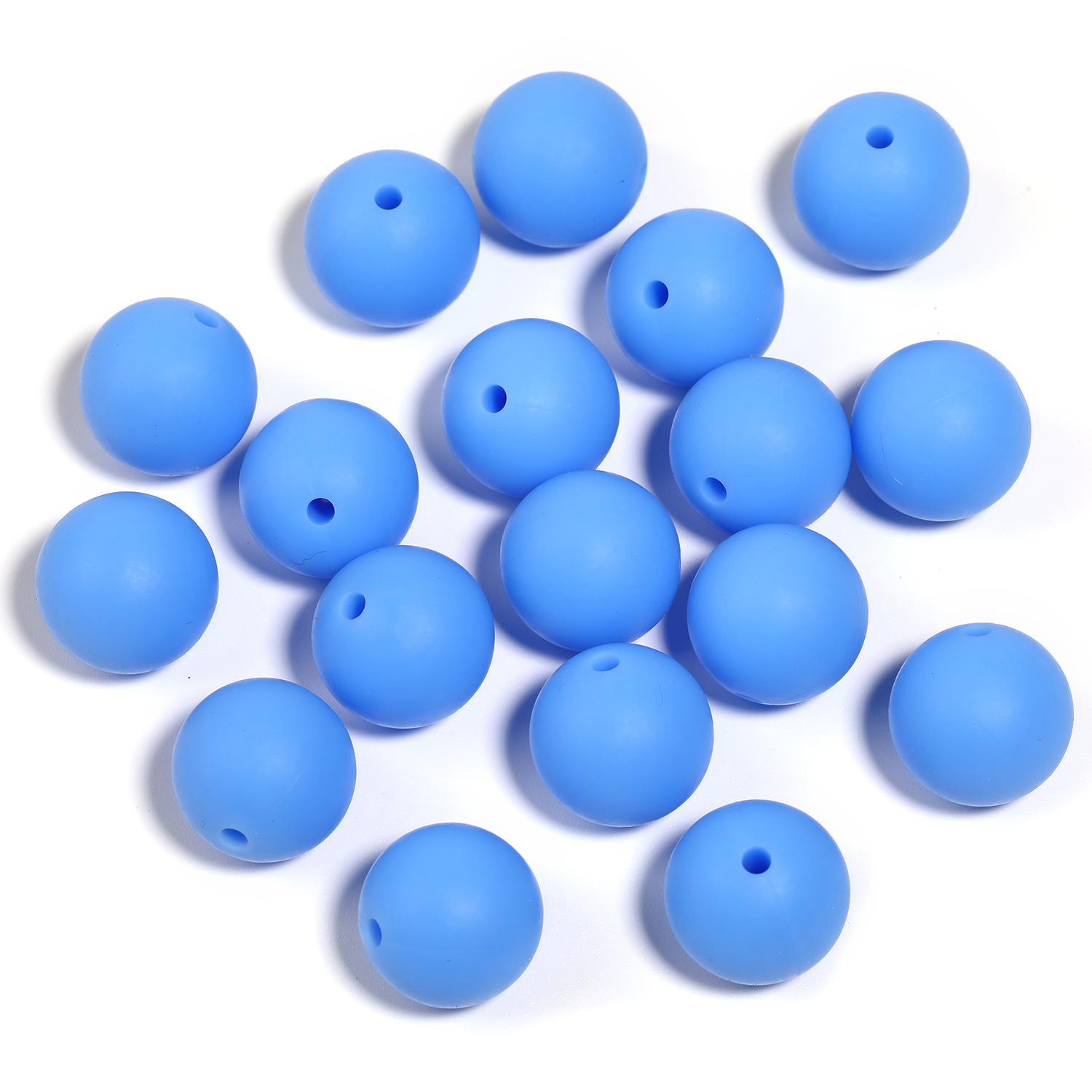 【B170】50pcs  Eco-Friendly Silicone Beads, Round, Mixed Color-JPM