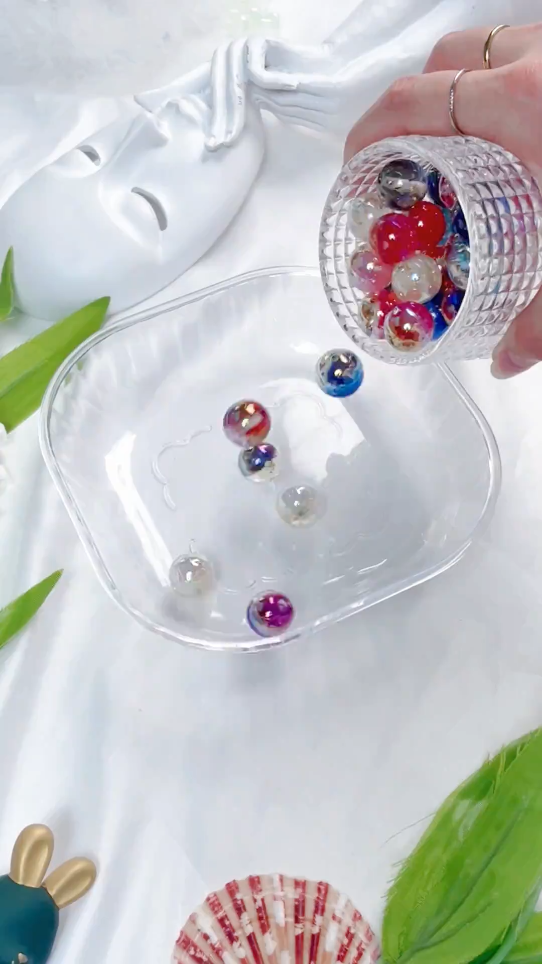 【B126】100pcs Resin Imitation Cat Eye Beads, Round, Mixed Color