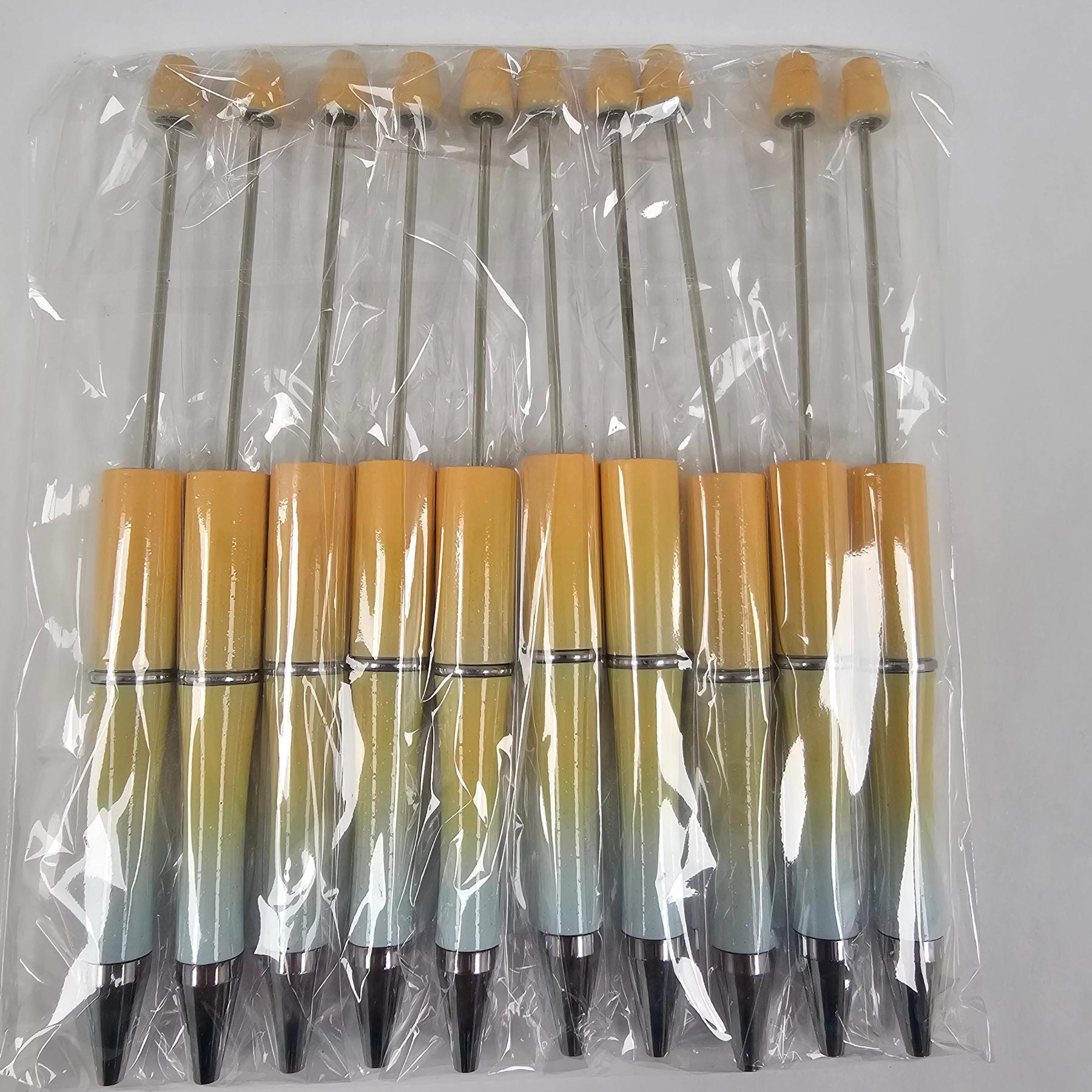 【P1】Beadable Pens Bulk Plastic Bead Ballpoint Pens for DIY 