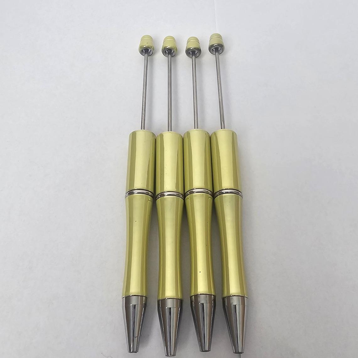 【P1】Beadable Pens Bulk Plastic Bead Ballpoint Pens for DIY 