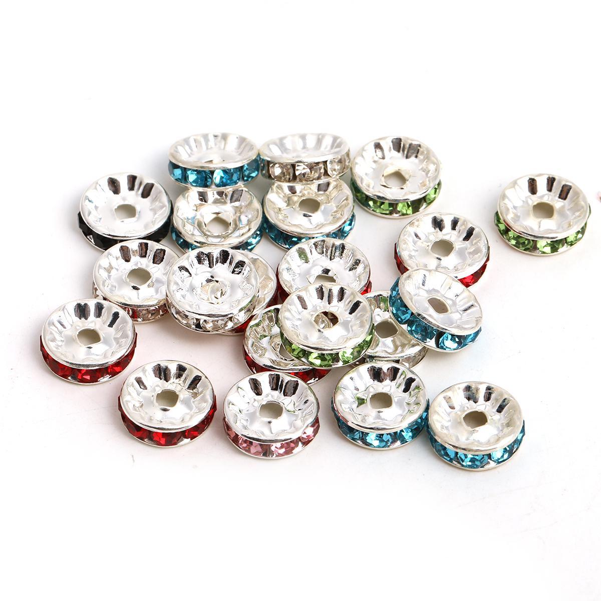 【B8】500pcs Rhinestone Spacer Beads for Jewelry Making, Rondelle Crystal -JPM